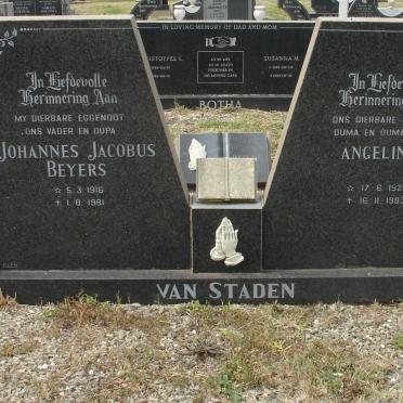 STADEN Johannes Jacobus Beyers, van 1916-1981 &amp; Angelina 1925-1993