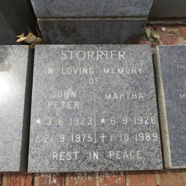 STORRIER John Peter 1923-1975 &amp; Martha 1926-1989