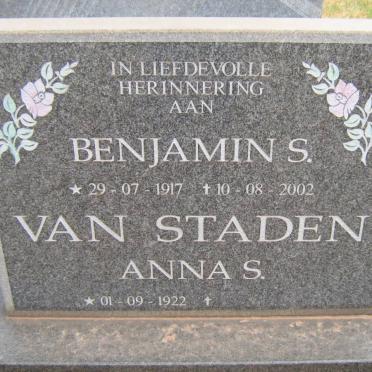 STADEN Benjamin S., van 1917-2002 &amp; Anna S. 1922-