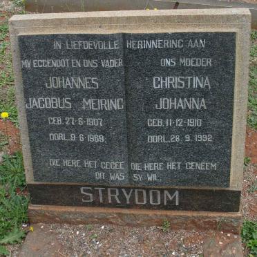 STRYDOM Johannes Jacobus Meiring 1907-1969 &amp; Christina Johanna 1910-1992