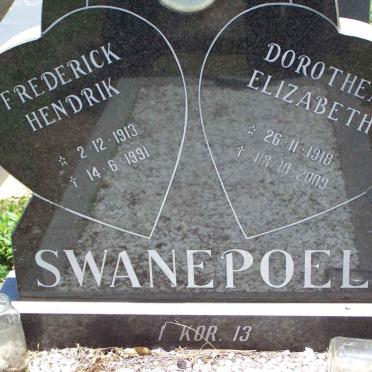 SWANEPOEL Frederick Hendrik 1913-1991 &amp; Dorothea Elizabeth 1918-2009