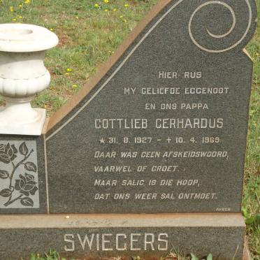 SWIEGERS Gottlieb Gerhardus 1927-1969
