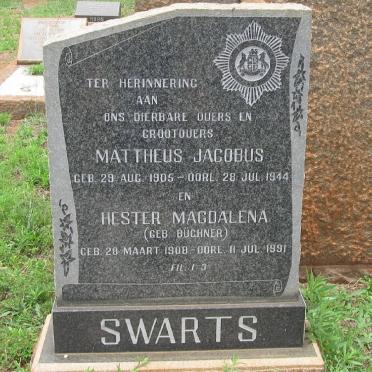 SWARTS Mattheus Jacobus 1905-1944 &amp; Hester Magdalena BUCHNER 1908-1991