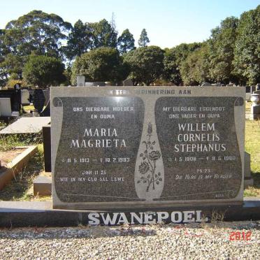 SWANEPOEL Willem Cornelis Stephanus 1908-1980 &amp; Maria Magrieta 1913-1993