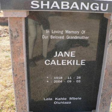 SHABANGU Jane Calekile 1918-2004