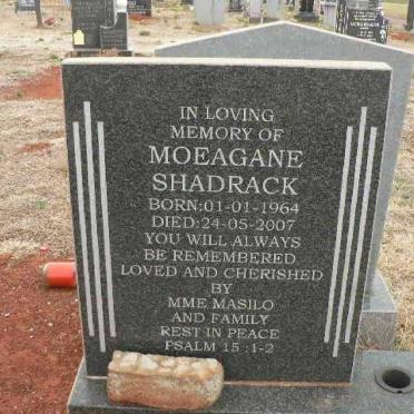 SHADRACK Moeagane 1964-2007