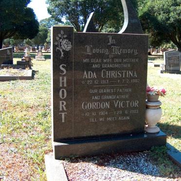 SHORT Gordon Victor 1904-1983 &amp; Ada Christina 1913-1982