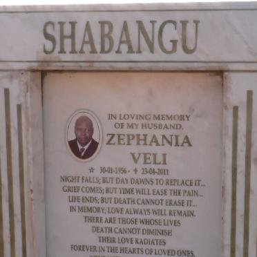 SHABANGU Zephania Veli 1956-2011
