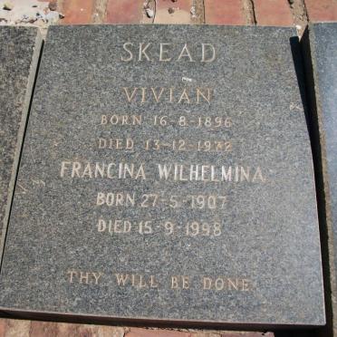 SKEAD Vivian 1896-1972 &amp; Francina Wilhelmina 1907-1998