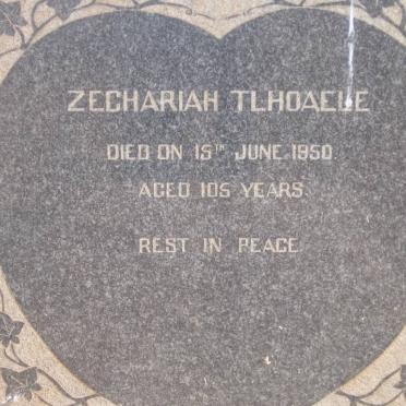 TLHOAELE Zechariah -1950