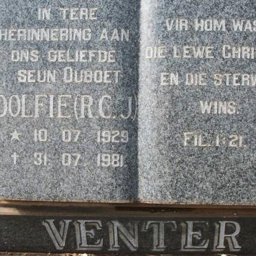 VENTER R.C.J. 1929-1981