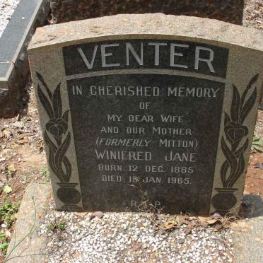 VENTER Winiefred Jane formerly MITTON 1885-1965