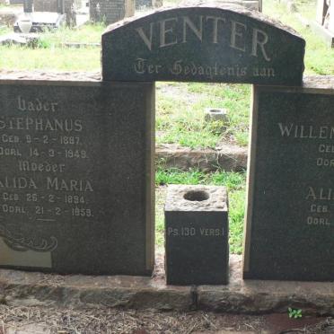 VENTER Stephanus 1887-1949 &amp; Alida Maria 1894-1959 :: VENTER Willem Stephanus 1922-1949 &amp; Alida Maria 1933-1962