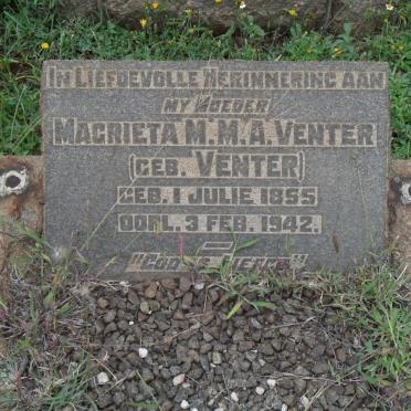 VENTER Magrieta M.M.A. nee VENTER 1855-1942