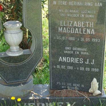 VERWEY Andries 1910-1998 &amp; Elizabeth Magdalena 1918-1993