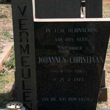 VERMEULEN Johannes Christiaan 1947-1977
