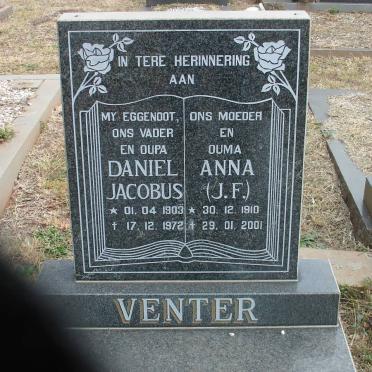 VENTER Daniel Jacobus 1903-1972 &amp; J.F. 1910-2001