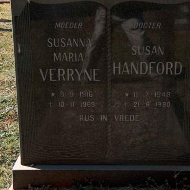 VERRYNE Susanna Maria 1916-1969 :: HANDFORD Susan 1948-1980