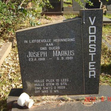 VORSTER Joseph Markus 1918-1981