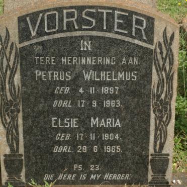 VORSTER Petrus Wilhelmus 1897-1963 &amp; Elsie Maria 1904-1965