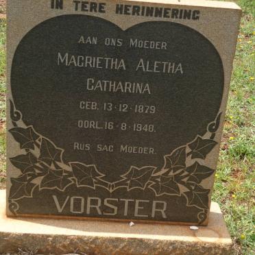 VORSTER Magrietha Aletha Catharina 1879-1948