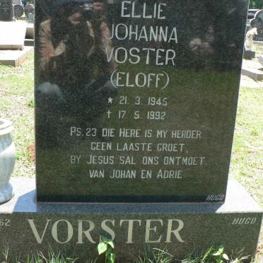 VORSTER Ellie Johanna nee ELOFF 1945-1992