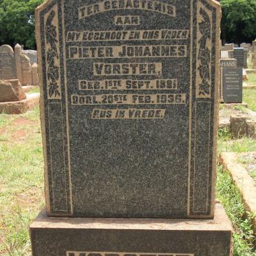 VORSTER Pieter Johannes 1881-1936