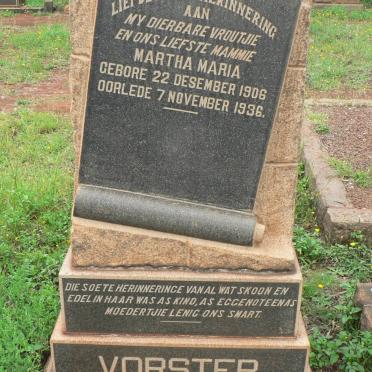 VORSTER Martha Maria 1906-1936