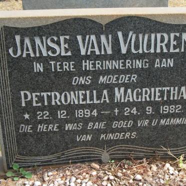 VUUREN Petronella Magrietha, Janse van 1894-1982