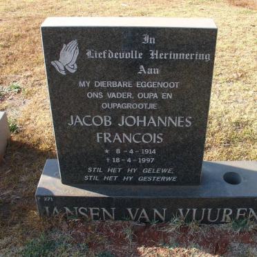 VUUREN Jacobus Johannes Francois, Jansen van 1914-1997