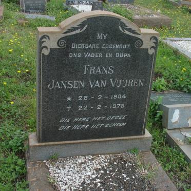 VUUREN Frans, Jansen van 1904-1973