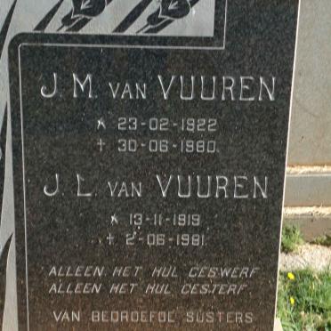 VUUREN J.M., van 1922-1980 VAN VUUREN J.L. 1919-1981