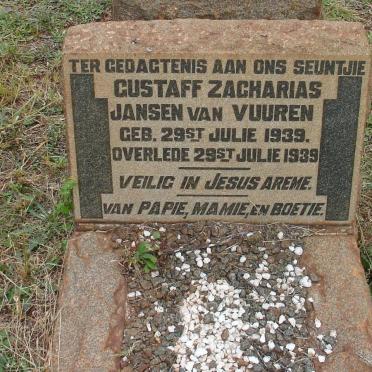 VUUREN Gustaff Zacharias, Jansen van 1939-1939