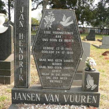 VUUREN Jan Hendrik, Jansen van 1965-1990