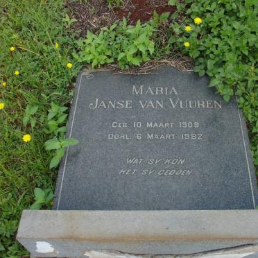 VUUREN Maria, Janse van 1909-1982