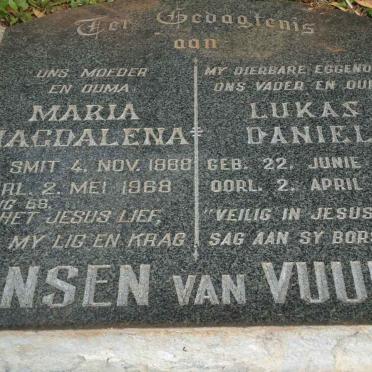 VUUREN Lukas Daniel, jansen van 1884-1964 &amp; Maria Magdalena SMIT 1888-1968