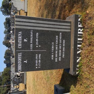VUUREN Christoffel J., van 1919-1996 &amp; Chaterina P. MOOLMAN 1926-
