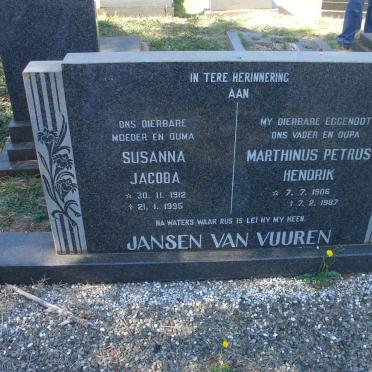 VUUREN Marthinus Petrus Hendrik, Jansen van 1906-1987 &amp; Susanna Jacoba 1912-1995