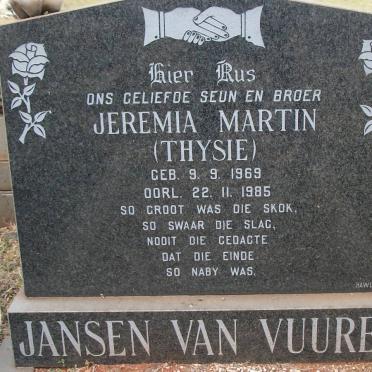 VUUREN Jeremia Martin, Jansen van 1969-1985