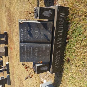 VUUREN Andries, Jansen van 1930-2001 &amp; Martie 1932-
