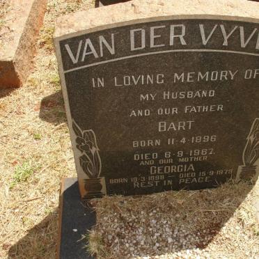 VYVER Bart, van der 1896-1967 &amp; Georgia 1898-1979