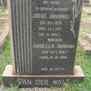 WALT Josias Johannes, v.d. 1879-1957 &amp; Isabela Adriana 1883-1964