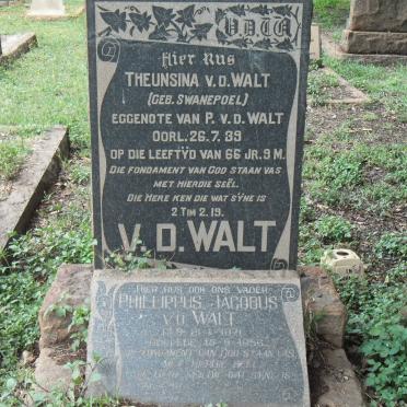 WALT Theunsina, v.d. nee SWANEPOEL -1939 :: V.D. WALT Phillippus Jacobus 1871-1956