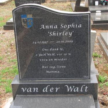 WALT Anna Sophia, van der 1937-2009