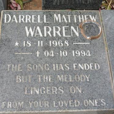 WARREN Darrell Mathew 1968-1994
