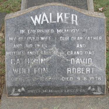 WALKER David Robert -1976 &amp; Catherine Whitton -1962