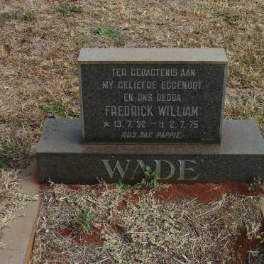 WADE Fredrick William 1932-1975