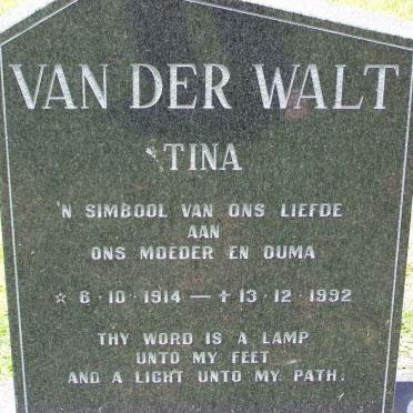 WALT Tina, van der 1914-1992