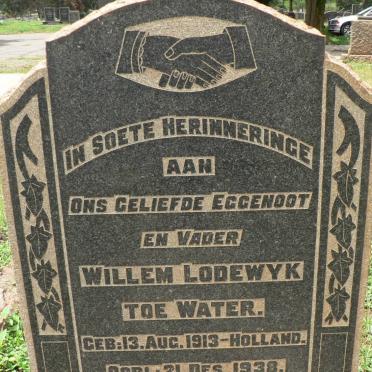 WATER Willem Lodewyk, toe 1913-1938