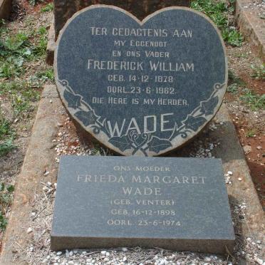 WADE Frederick William 1878-1962 &amp; Frieda Margaret VENTER 1898-1974
